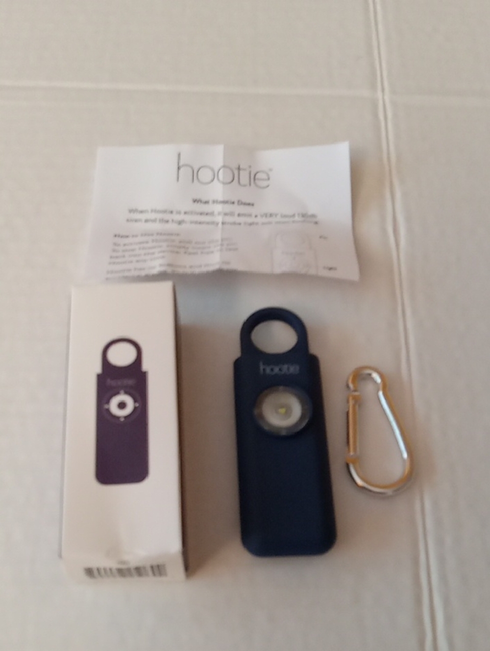 NIB Hootie Personal Safety Alarm for Women, Men, & Kids - Keychain Alarm-BLUE